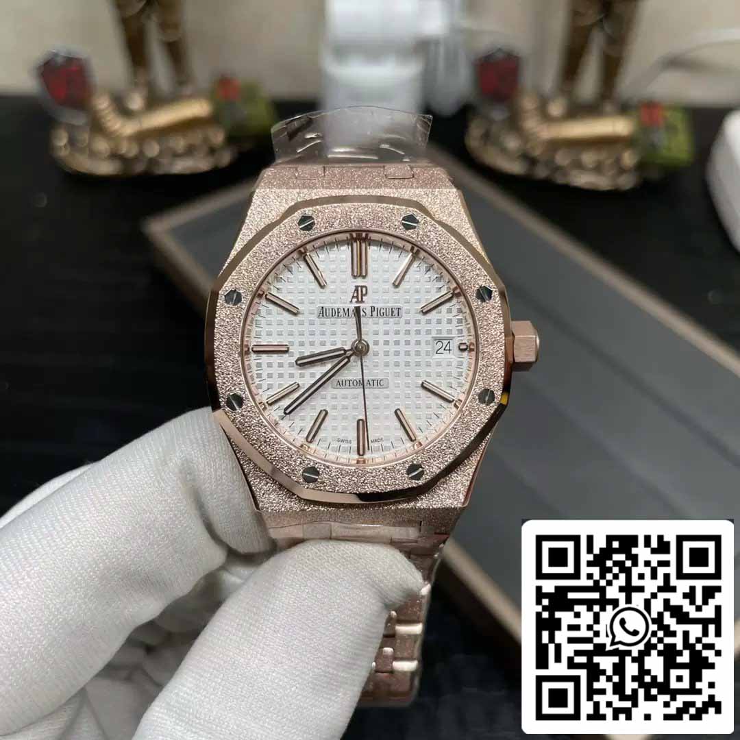 Audemars Piguet 15454OR.GG.1259OR.01 Frost Oro 1:1 edizione migliore APS Fabbrica quadrante bianco Rosa Oro