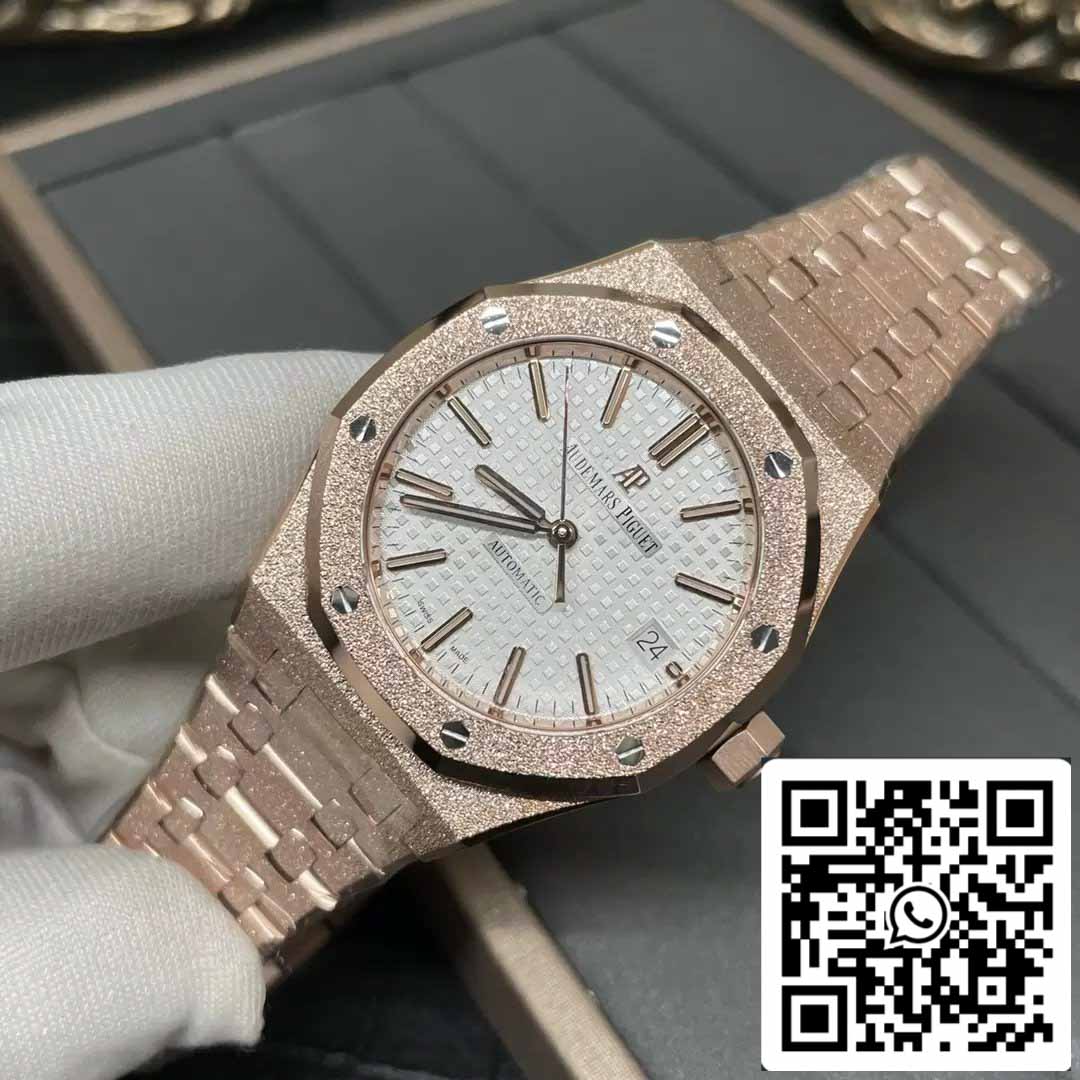 Audemars Piguet 15454OR.GG.1259OR.01 Frost Oro 1:1 edizione migliore APS Fabbrica quadrante bianco Rosa Oro