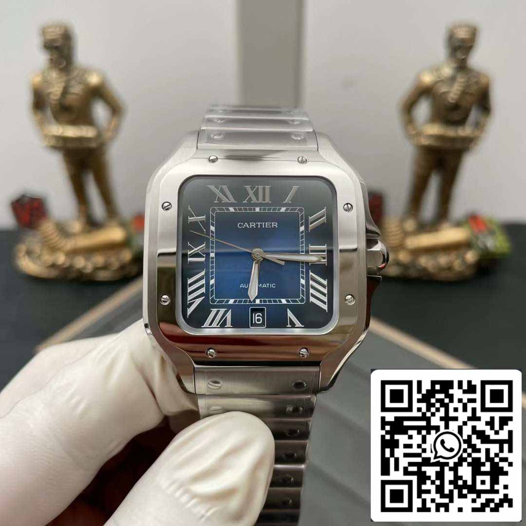 Cartier De Santos WSSA0013 2018 BV Fabbrica 1:1 edición migliore quadrante blu Swiss ETA 9015 acciaio inossidabile Smartlinks bracciale quadrante blu