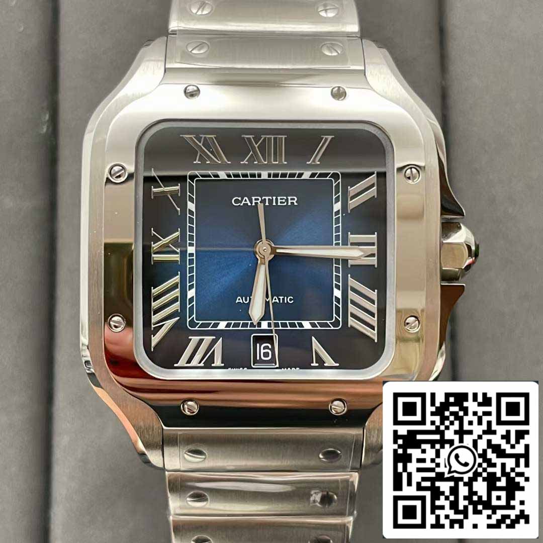 Cartier De Santos WSSA0013 2018 BV Fabbrica 1:1 edición migliore quadrante blu Swiss ETA 9015 acciaio inossidabile Smartlinks bracciale quadrante blu