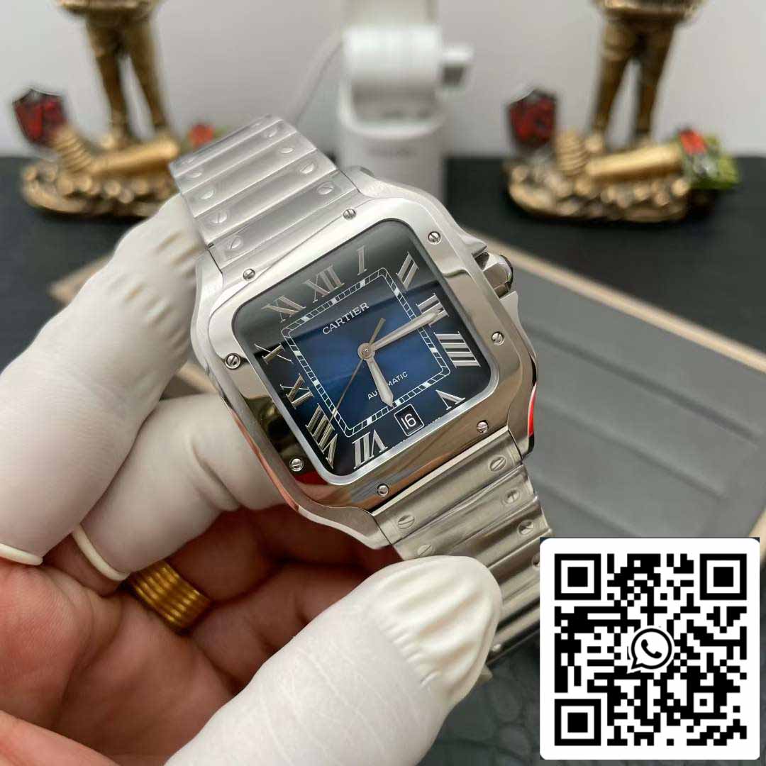 Cartier De Santos WSSA0013 2018 BV Fabbrica 1:1 edición migliore quadrante blu Swiss ETA 9015 acciaio inossidabile Smartlinks bracciale quadrante blu
