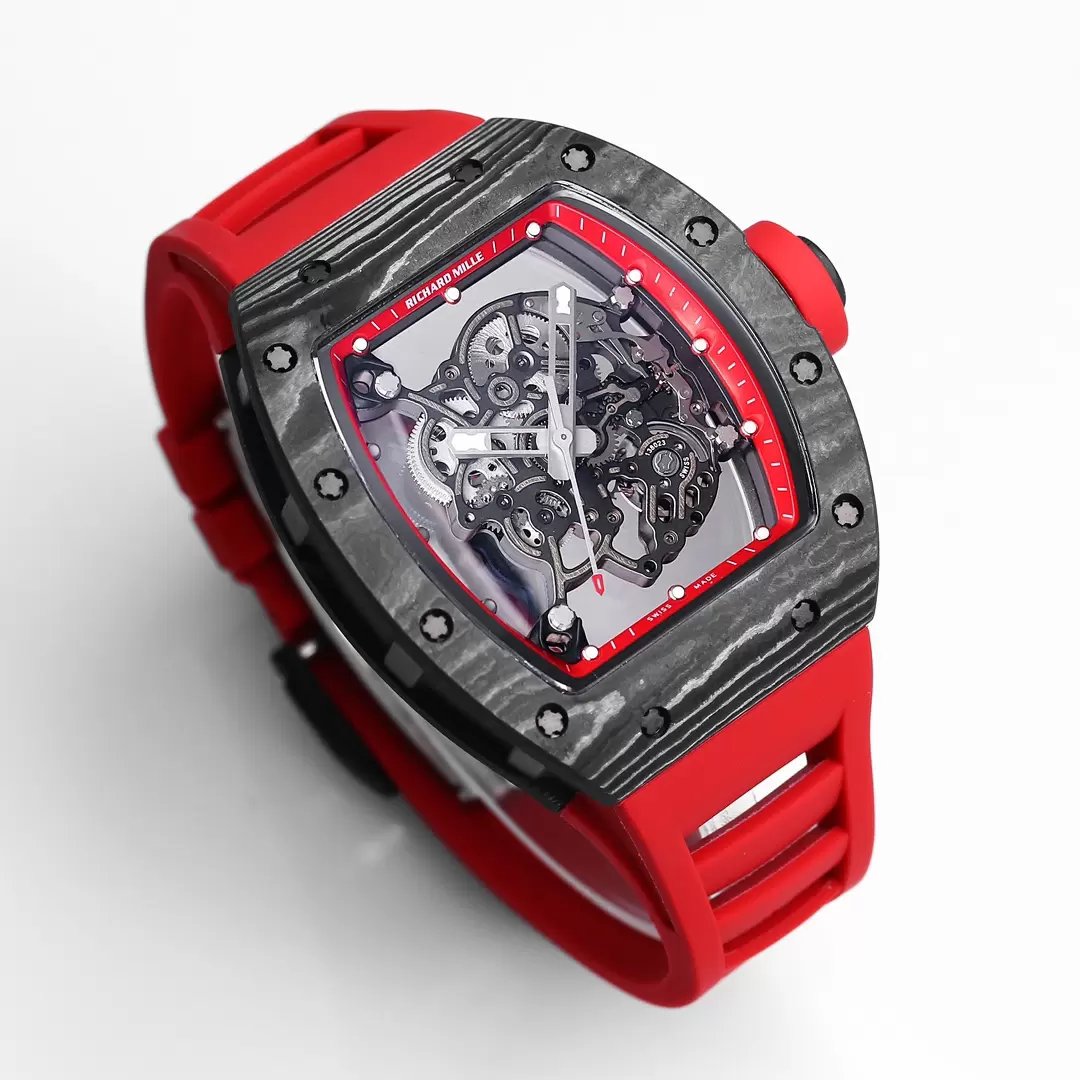 RICHARD MILLE RM055 Original redesenhado 1:1 edizione migliore BBR Fabbrica 2024 Cinturino vermelho