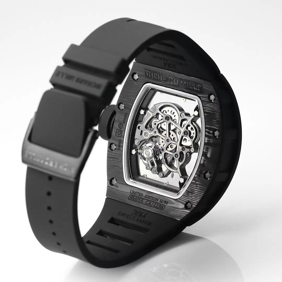 RICHARD MILLE RM055 Original redesenhado 1:1 edizione migliore BBR Fabbrica 2024 Oro Nero cinturino