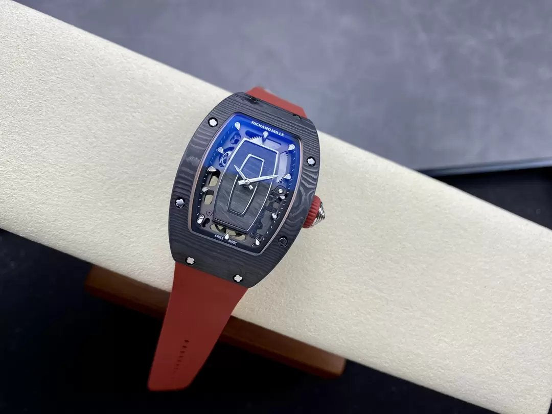 Richard Mille RM 07 RM007 Carbonio NTPT Cassa 1:1 edizione migliore G+ Fabbrica Red cinturino
