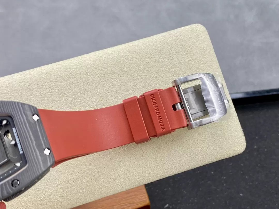 Richard Mille RM 07 RM007 Carbonio NTPT Cassa 1:1 edizione migliore G+ Fabbrica Red cinturino