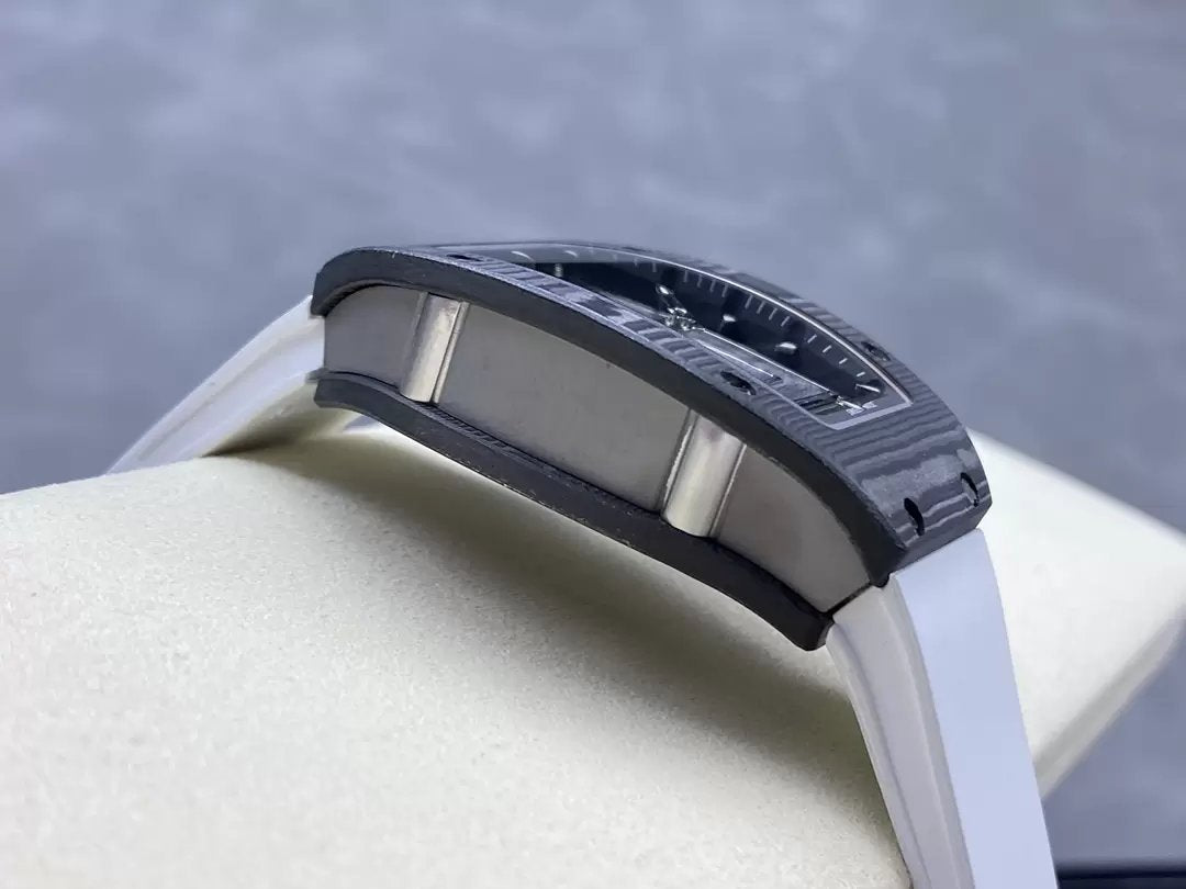 Richard Mille RM 07 RM007 Carbonio NTPT Cassa 1:1 edición mejor G+ Fabbrica Bianco cinturino