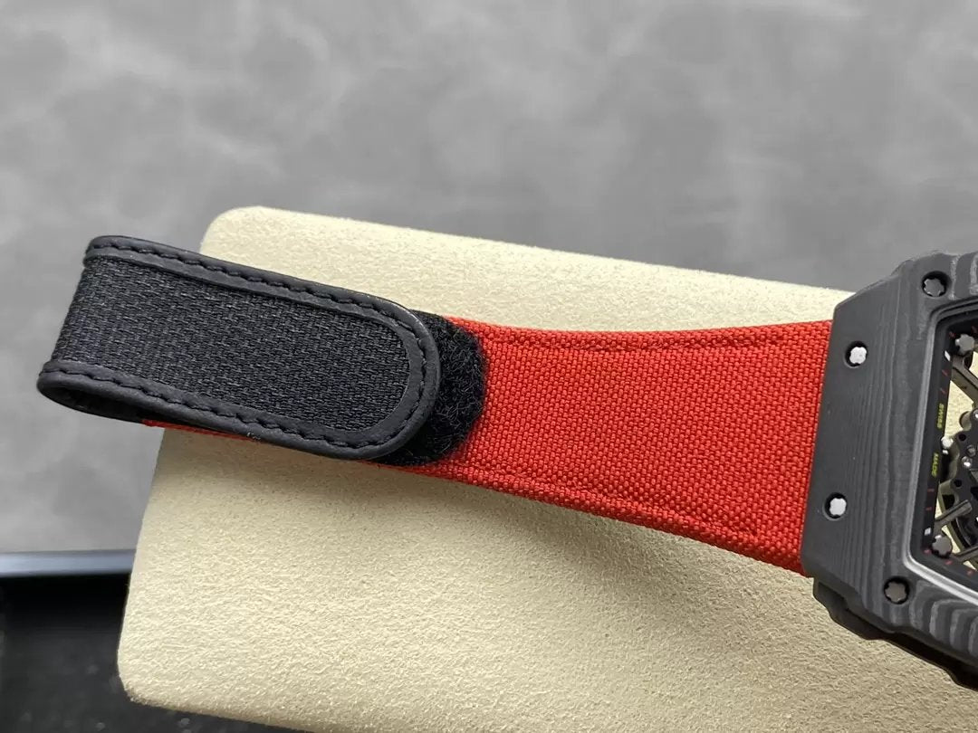 Richard Mille RM035-02 G+ Fabbrica RM3502 Carbonio NTPT Red Velcro cinturino
