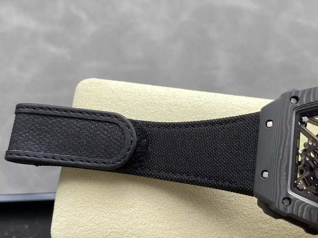 Richard Mille RM035-02 G+ Fabbrica RM3502 Carbonio NTPT Nero Velcro cinturino