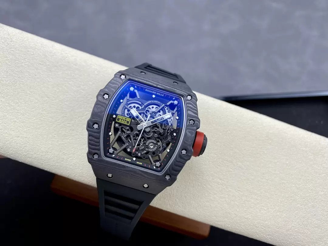 Richard Mille RM035-02 G+ Fabbrica RM3502 Carbonio NTPT Nero Gomma cinturino