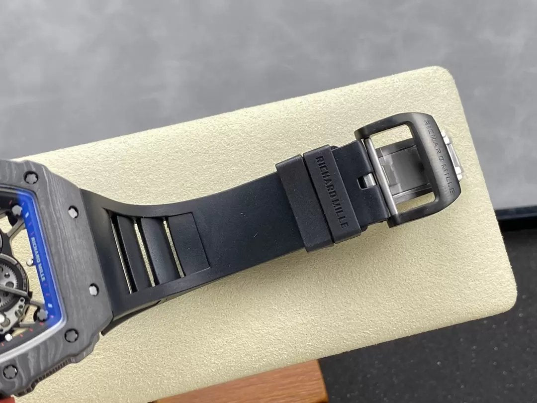 Richard Mille RM035-02 G+ Fabbrica RM3502 Carbonio NTPT Nero Gomma cinturino