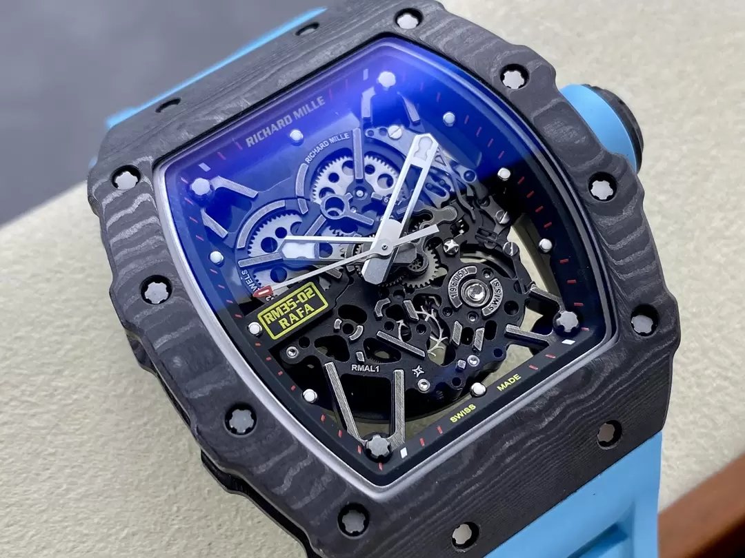 Richard Mille RM035-02 G+ Fabbrica RM3502 Carbonio NTPT Blu cinturino