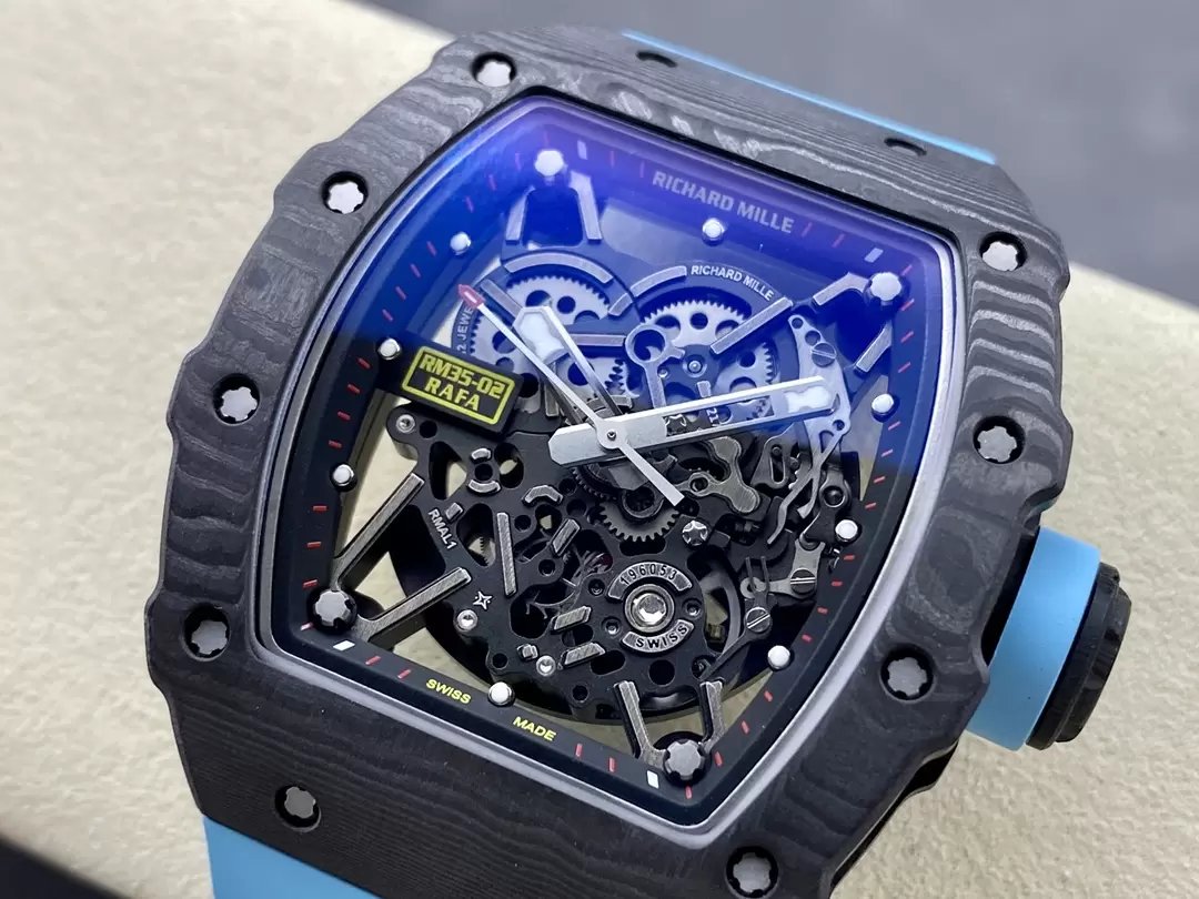 Richard Mille RM035-02 G+ Fabbrica RM3502 Carbonio NTPT Blu cinturino