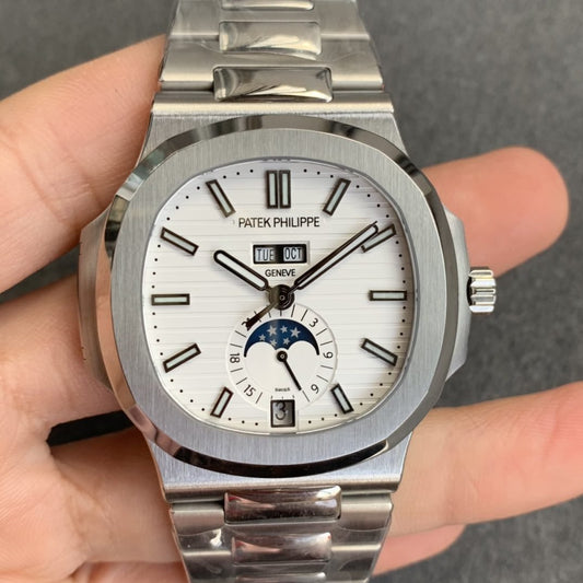 Patek Philippe Nautilus 5726 1:1 edizione migliore GR Fabbrica V3 quadrante bianco acciaio inossidabile