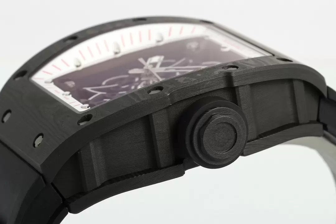 RICHARD MILLE RM055 RM-055 ZF 2024 1:1 Best Edition Caixa de fibra de carbono Borracha preta