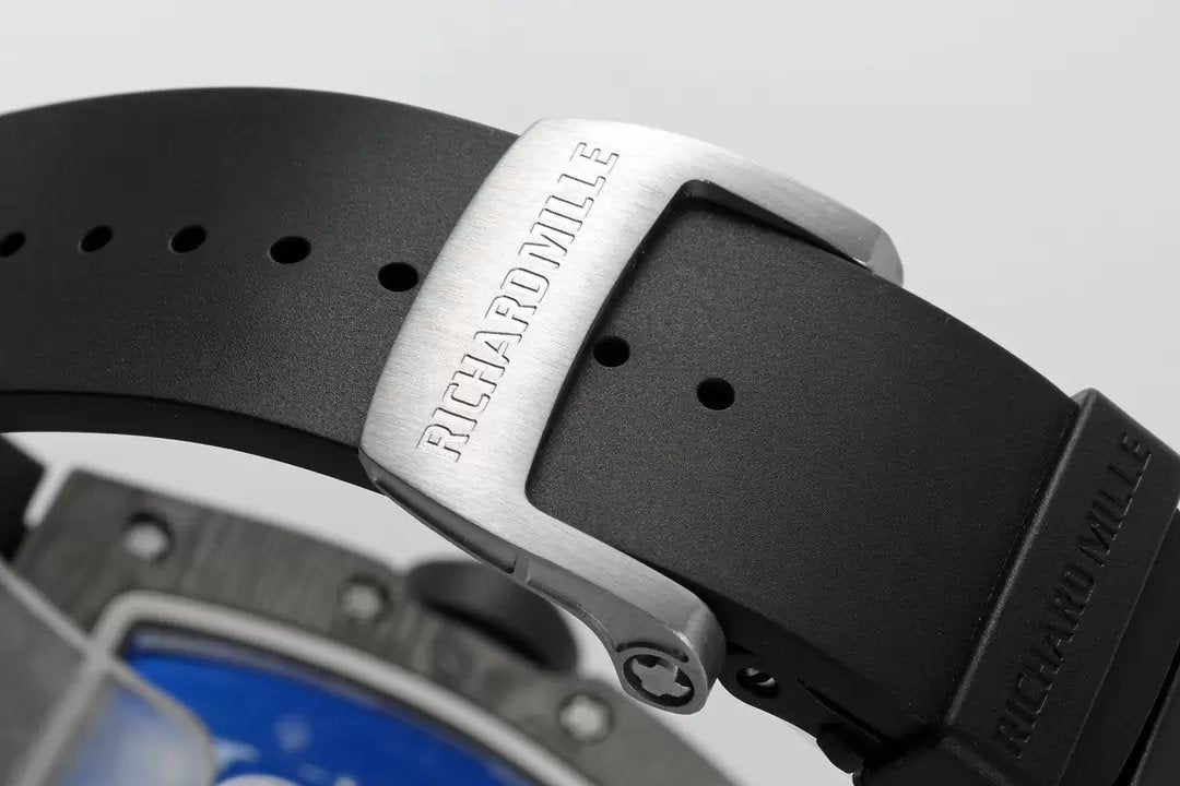 RICHARD MILLE RM055 RM-055 ZF 2024 1:1 Best Edition Caixa de fibra de carbono Borracha preta