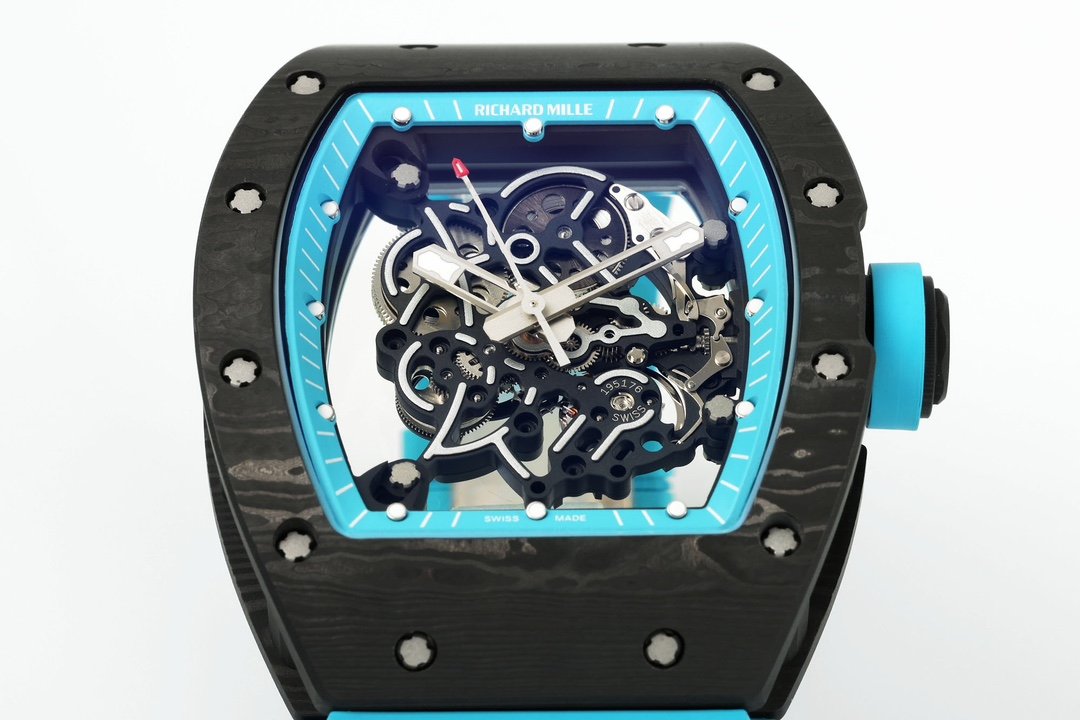 RICHARD MILLE RM055 ZF 2024 1:1 Best Edition Carbon Fiber Case turquoise cinturino