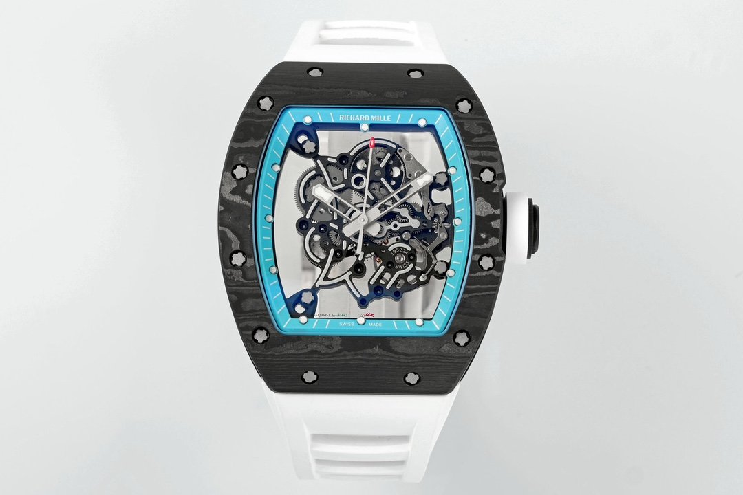 RICHARD MILLE RM055 ZF 2024 1:1 Best Edition Carbon Fiber Case turquoise Dial