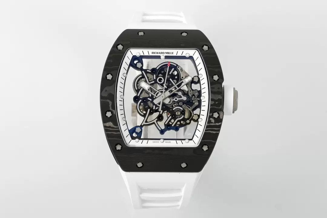RICHARD MILLE RM055 ZF 2024 1:1 Best Edition Carbon Fiber Case White cinturino