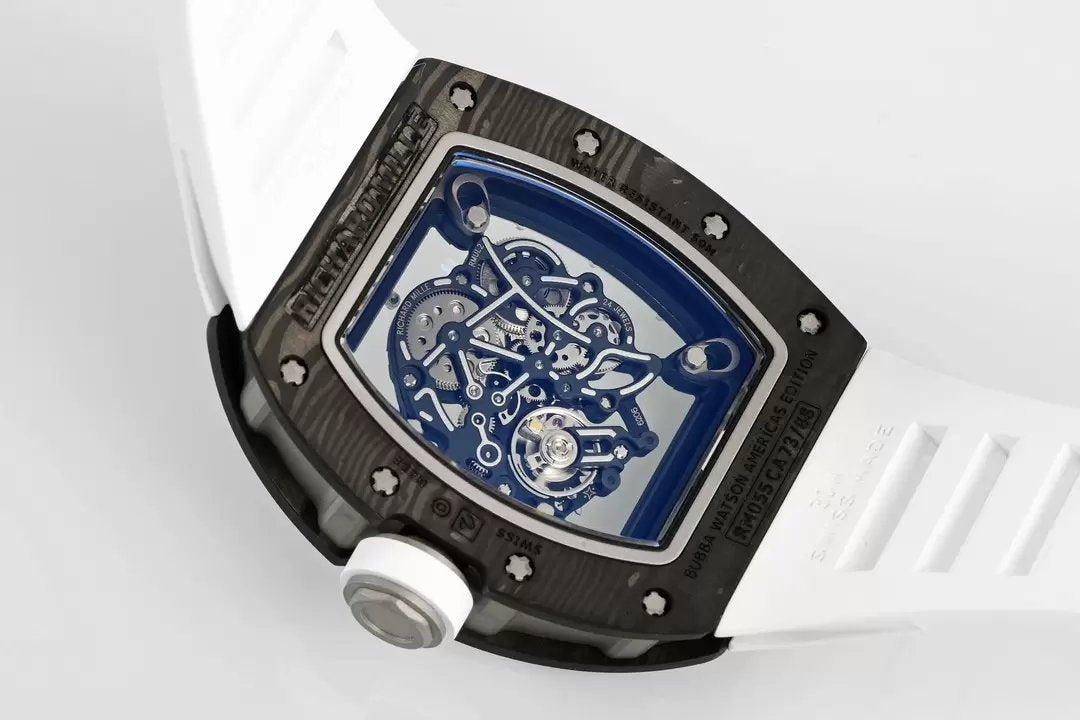 RICHARD MILLE RM055 ZF 2024 1:1 Best Edition Carbon Fiber Case White cinturino