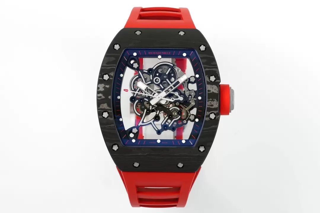 RICHARD MILLE RM055 ZF 2024 1:1 Best Edition Carbon Fiber Case Red cinturino