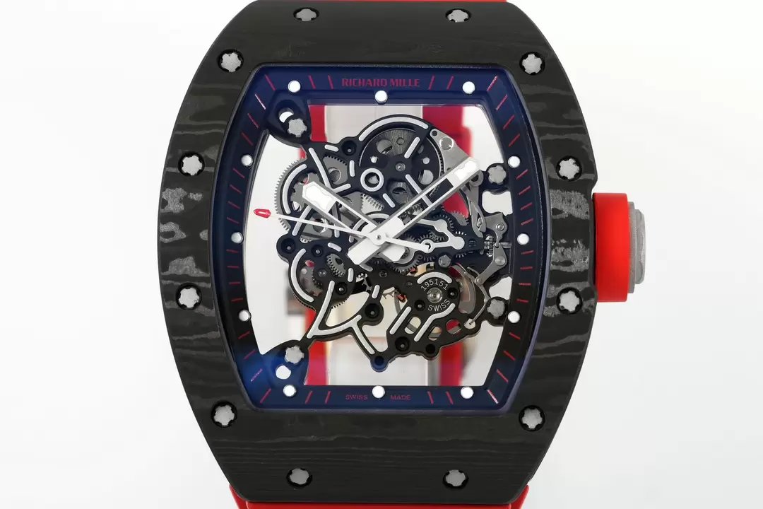 RICHARD MILLE RM055 ZF 2024 1:1 Best Edition Carbon Fiber Case Red cinturino