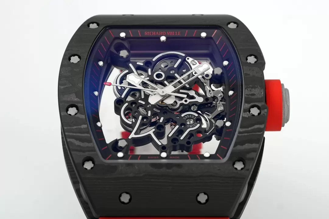 RICHARD MILLE RM055 ZF 2024 1:1 Best Edition Carbon Fiber Case Red cinturino