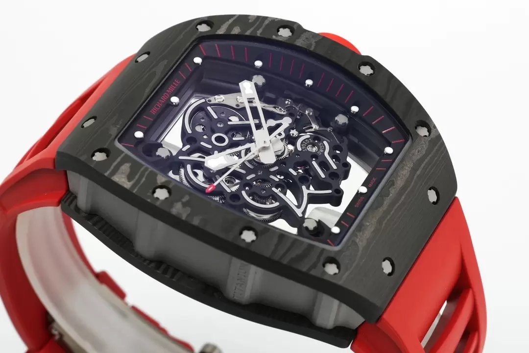 RICHARD MILLE RM055 ZF 2024 1:1 Best Edition Carbon Fiber Case Red cinturino