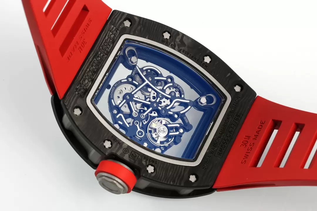 RICHARD MILLE RM055 ZF 2024 1:1 Best Edition Carbon Fiber Case Red cinturino
