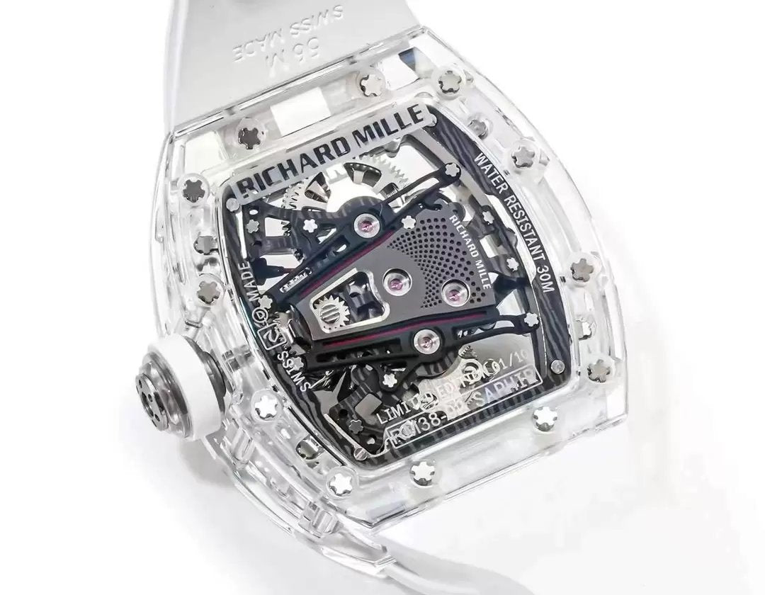 Richard Mille RM38-02 Tourbillon movimento 1:1 Best Clone RM Fabbrica Rubber cinturino