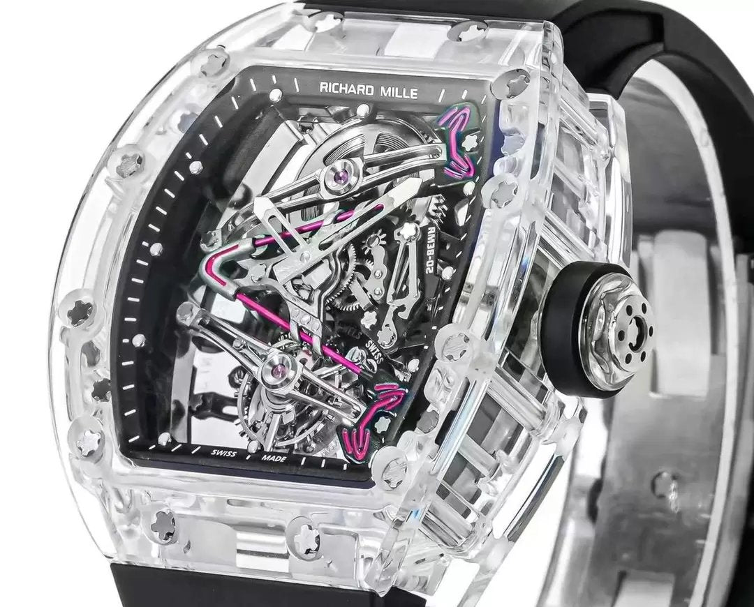 Richard Mille RM38-02 Tourbillon movimento 1:1 Best Edition RM Fabbrica Black Rubber cinturino
