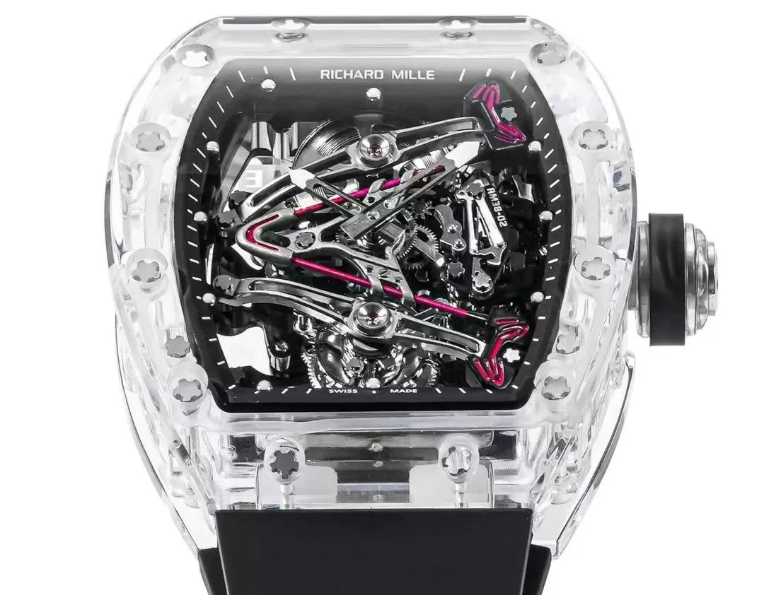 Richard Mille RM38-02 Tourbillon movimento 1:1 Best Edition RM Fabbrica Black Rubber cinturino