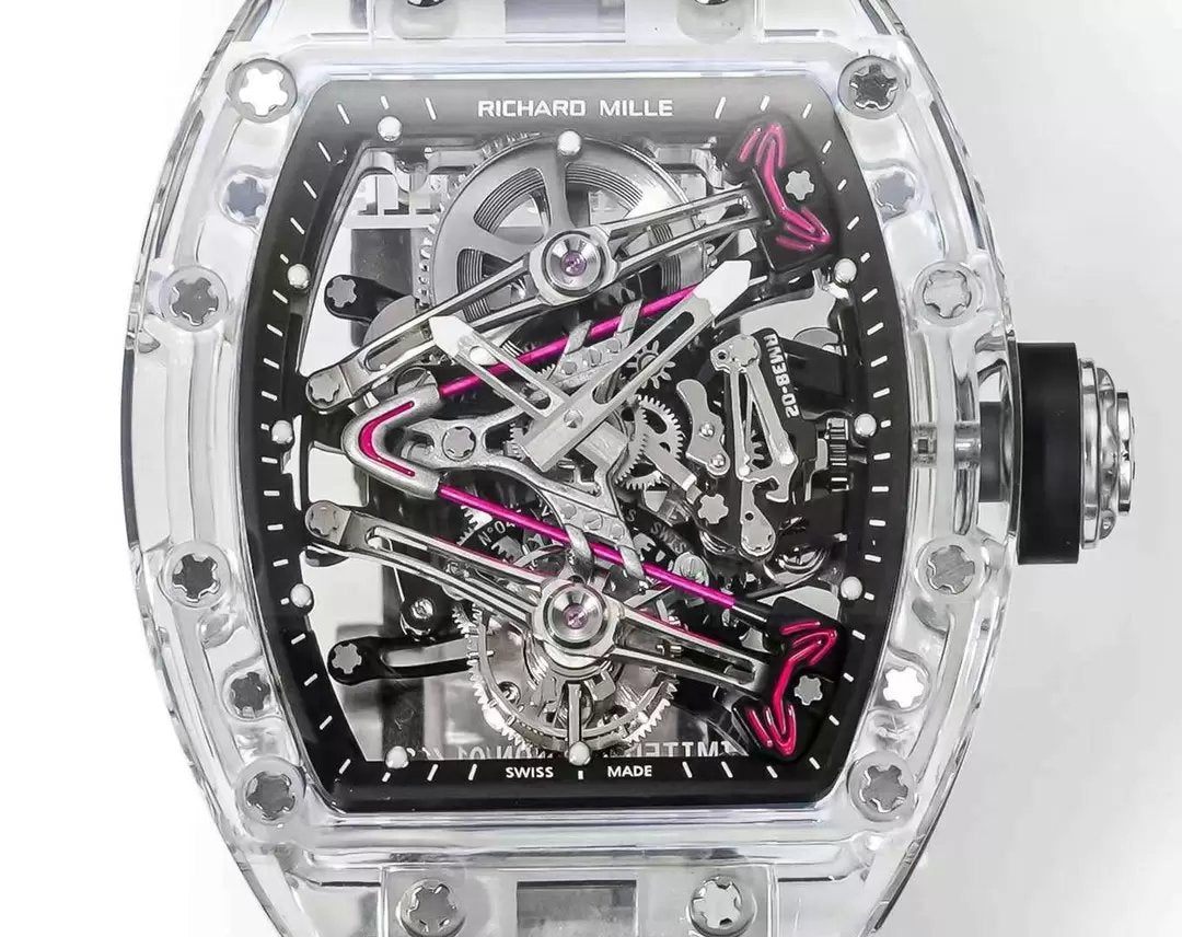 Richard Mille RM38-02 Tourbillon movimento 1:1 Best Edition RM Fabbrica Black Rubber cinturino