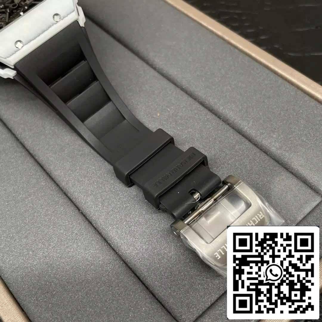 Richard Mille RM35-01 Sonic Fabbrica 1:1 Best Edition White Carbon NTPT Black Rubber cinturino
