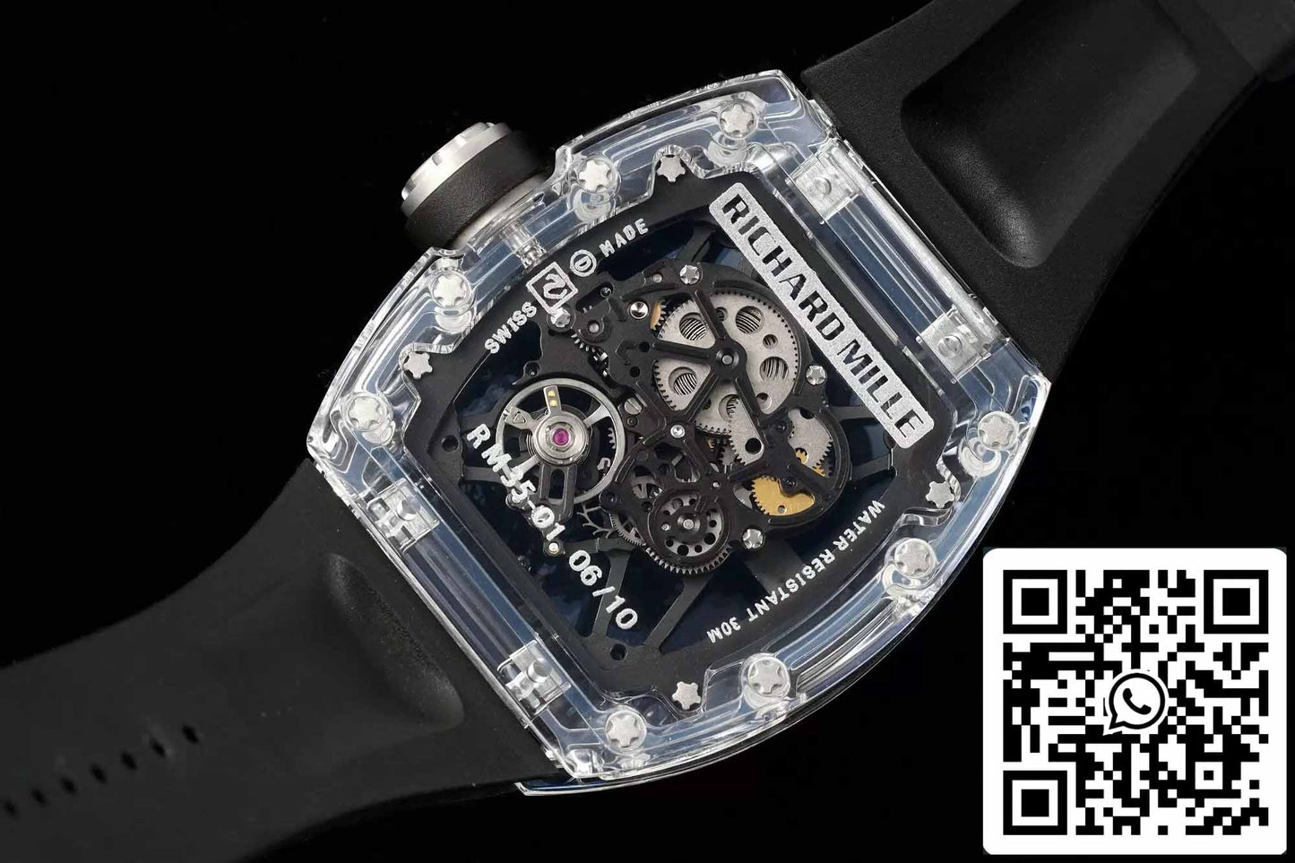 Richard Mille RM35-01 Sonic Fabbrica 1:1 Best Edition Saphire case Black Rubber cinturino