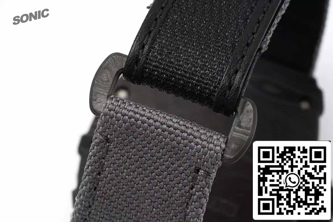 Richard Mille RM35-01 Sonic Fabbrica 1:1 Best Edition White Carbon NTPT Grey Velcro cinturino