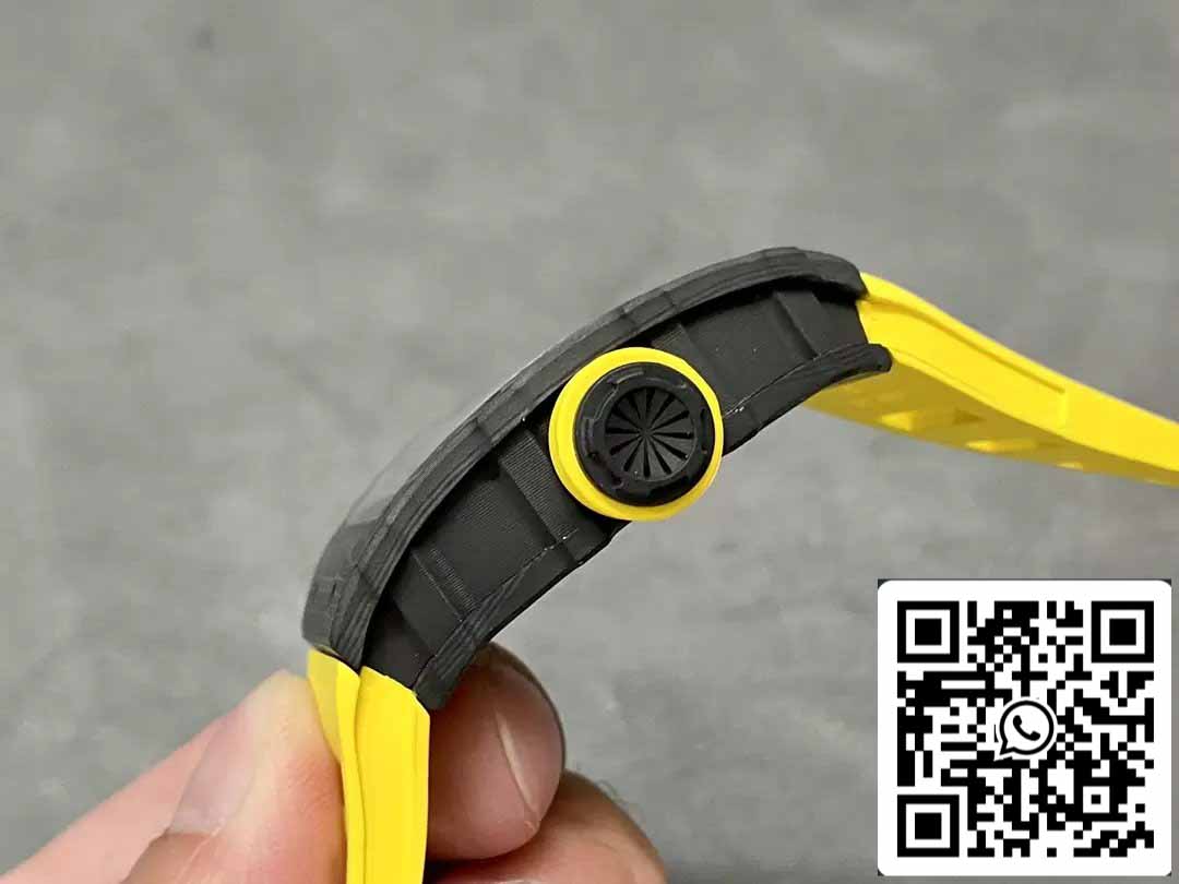 Richard Mille RM35-01 Sonic Fabbrica 1:1 Best Edition Black Carbon NTPT Yellow Rubber cinturino