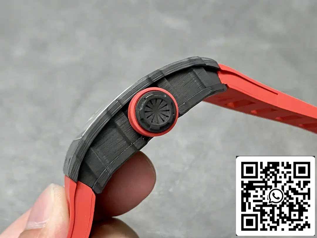 Richard Mille RM35-01 Sonic Fabbrica 1:1 Best Edition Black Carbon NTPT Red Rubber cinturino