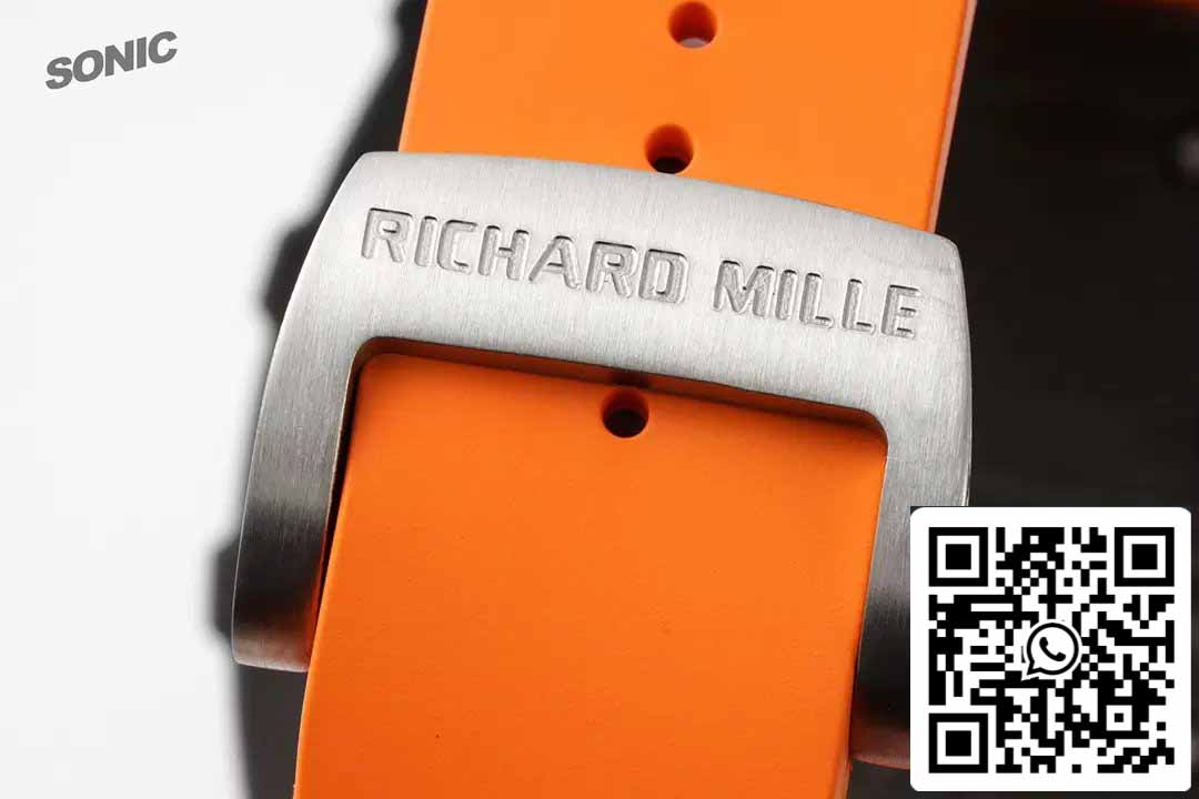 Richard Mille RM35-01 Sonic Fabbrica 1:1 Best Edition Black Carbon NTPT Orange Rubber cinturino