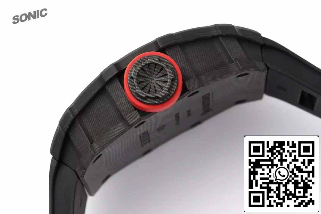 Richard Mille RM35-01 Sonic Fabbrica 1:1 Best Edition Black Carbon NTPT Black Rubber cinturino