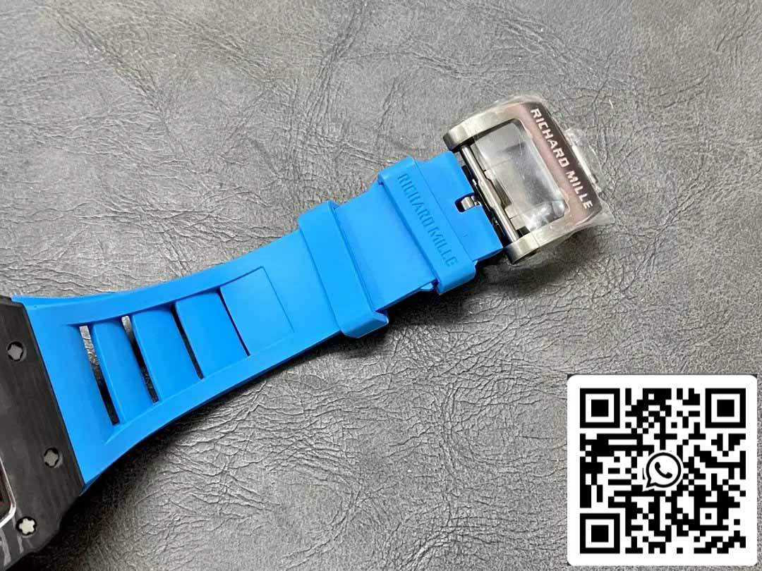 Richard Mille RM35-01 Sonic Fabbrica 1:1 Best Edition Black Carbon NTPT Blue Rubber cinturino