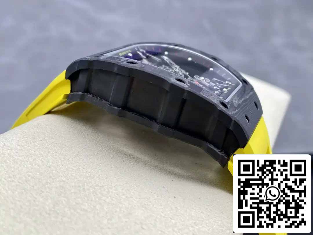 Richard Mille RM035-02 T+ Fabbrica 1:1 Best Edition Carbon Fiber Case Yellow Rubber cinturino ao chép)