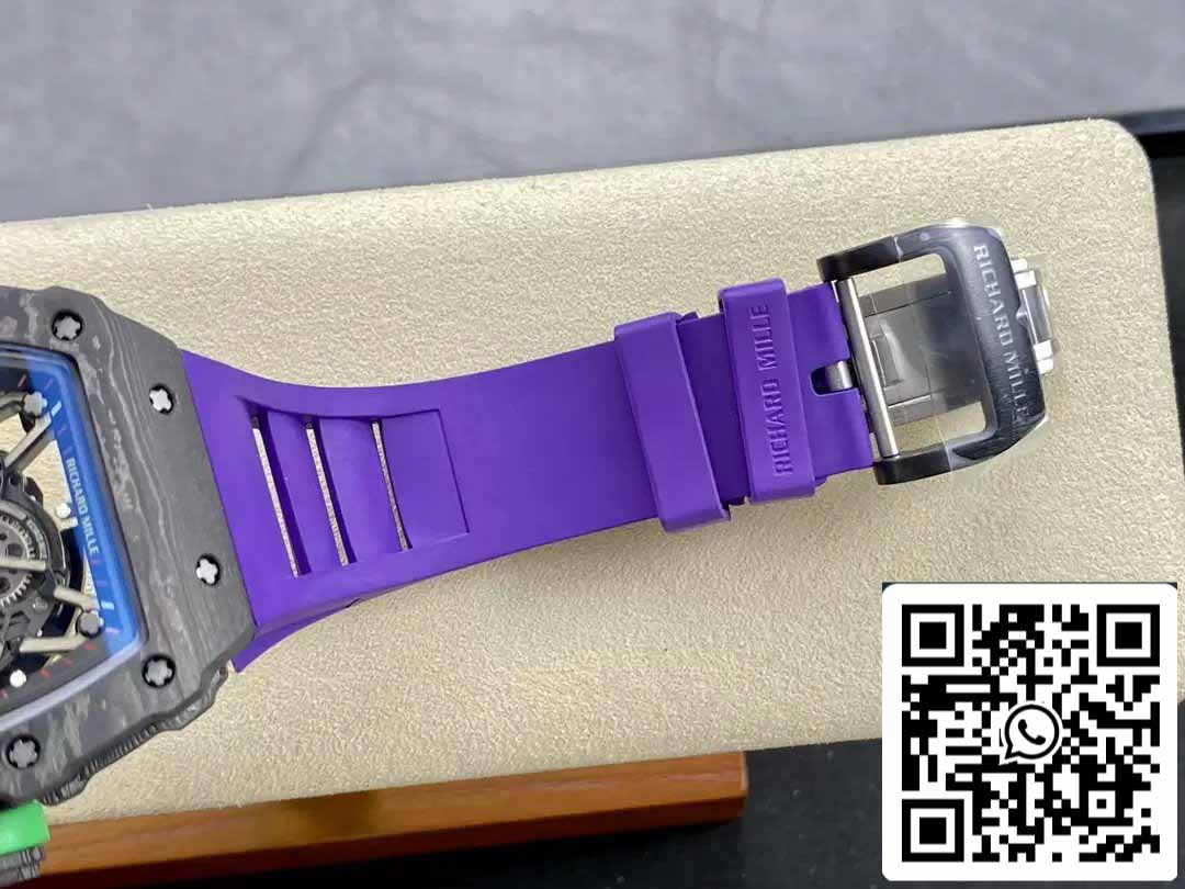 Richard Mille RM035-02 T+ Fabbrica 1:1 Best Edition Carbon Fiber Case Purple Rubber cinturino