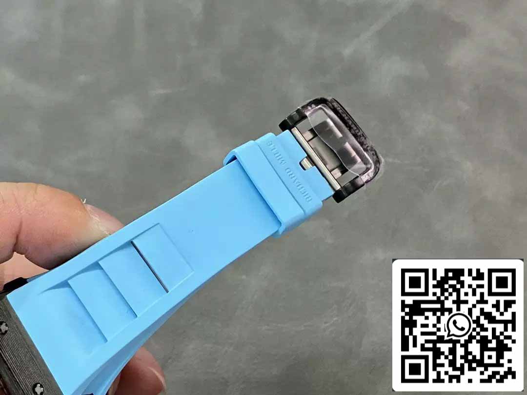 Richard Mille RM035-02 T+ Fabrica 1:1 Best Edition Carbon Fiber Case Blue Rubber cinturino
