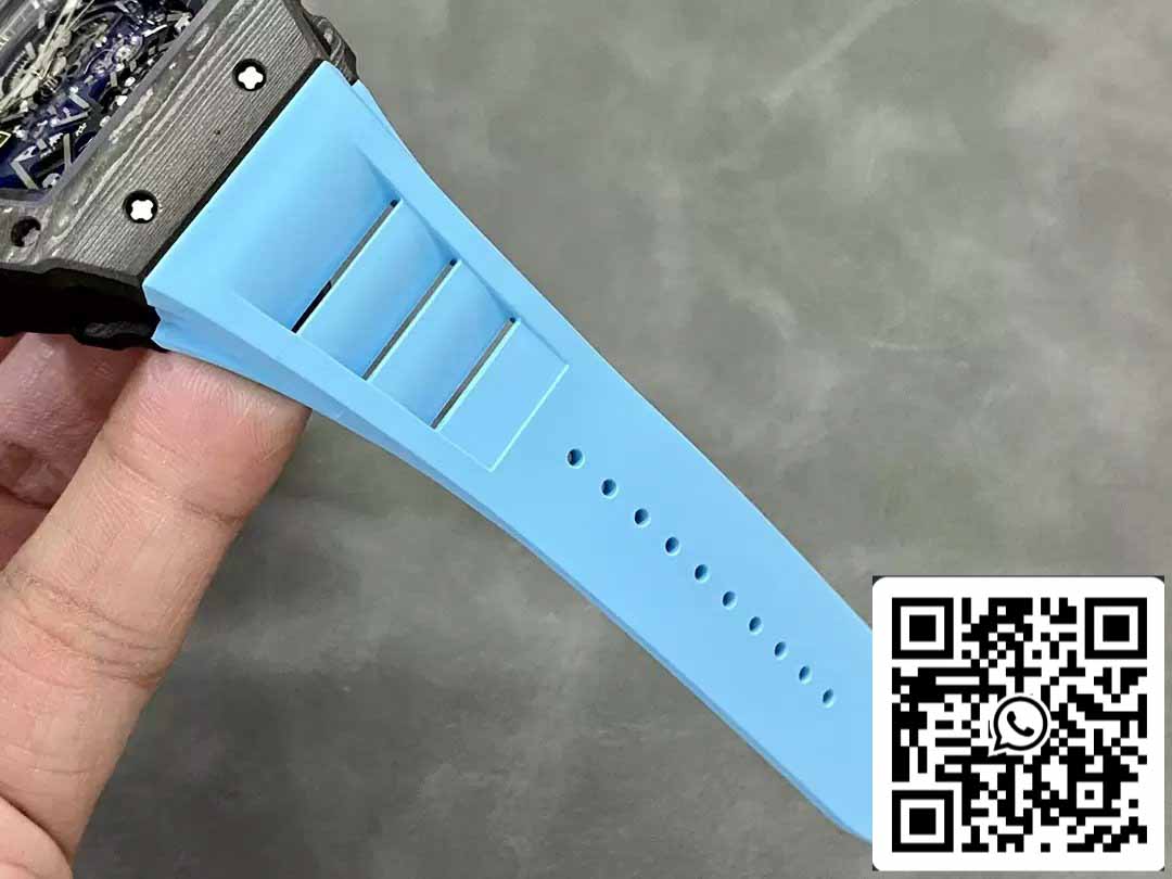 Richard Mille RM035-02 T+ Fabrica 1:1 Best Edition Carbon Fiber Case Blue Rubber cinturino