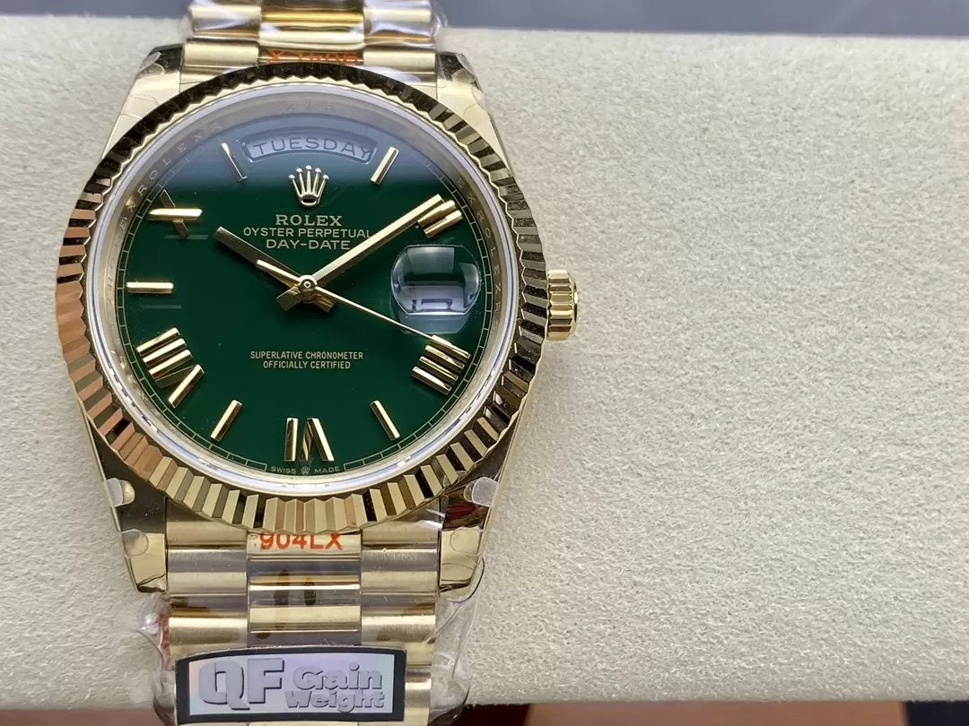 Rolex Day Date m228238 V5 40mm QF Fabbrica 1:1 Best Edition Green Dial Bezel