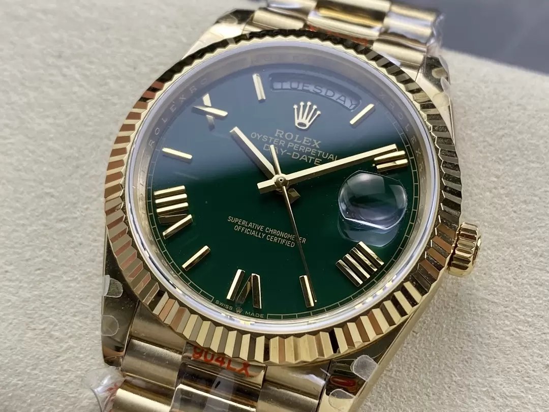 Rolex Day Date m228238 V5 40mm QF Fabbrica 1:1 Best Edition Green Dial Bezel