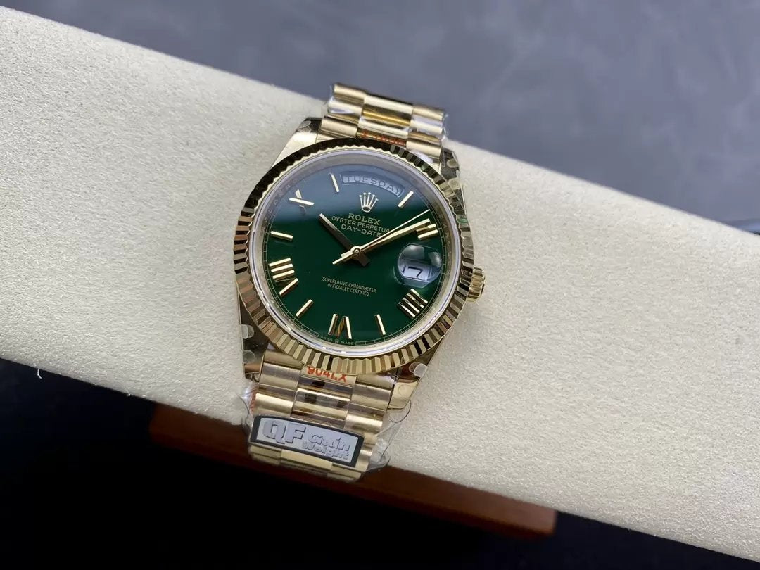 Rolex Day Date m228238 V5 40mm QF Fabbrica 1:1 Best Edition Green Dial Bezel