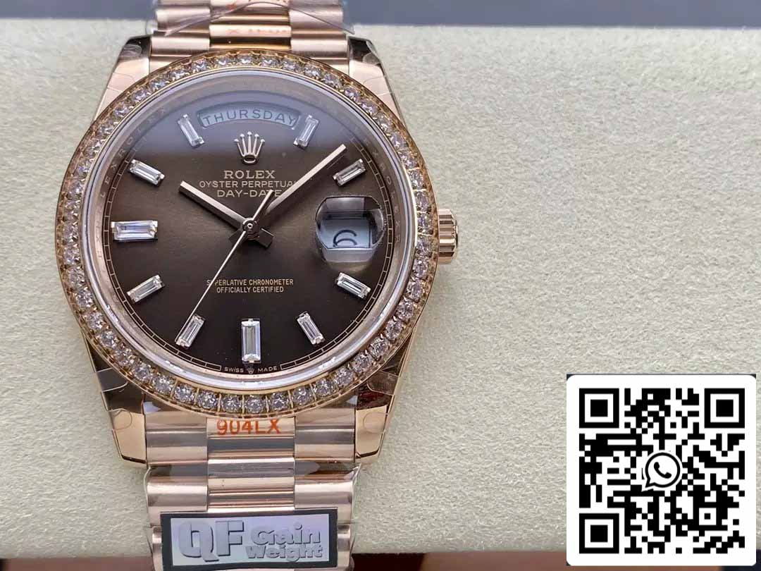 Rolex Day Date M228345RBR-0006 QF Fabbrica 1:1 edizione migliore V5 upgrade counterweight Versione