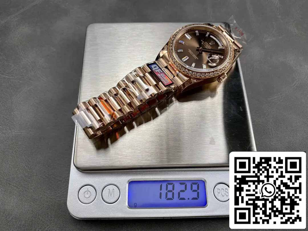 Rolex Day Date M228345RBR-0006 QF Fabbrica 1:1 edizione migliore V5 upgrade counterweight Versione
