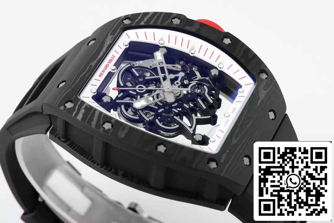 RICHARD MILLE RM055 ZF 2024 1:1 Best Edition Caja de fibra de carbono Perilla roja Cinturón negro